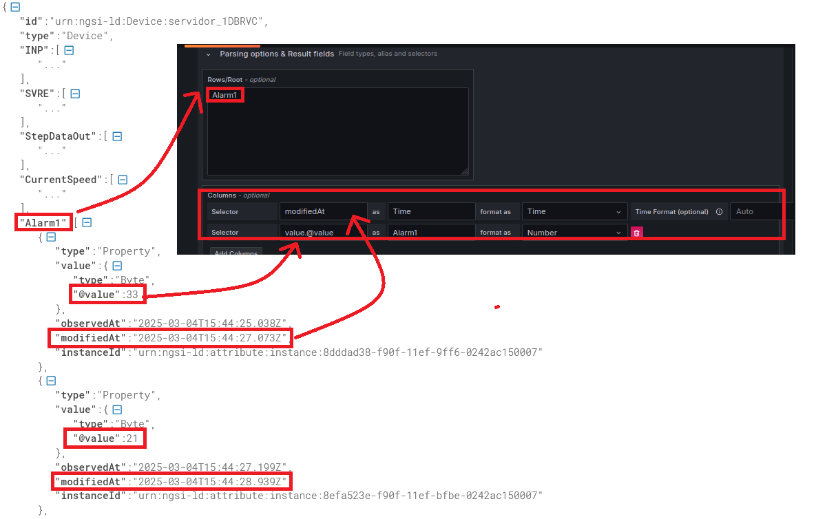 Historical Dashboard - Grafana Configuration - Parsing Rules