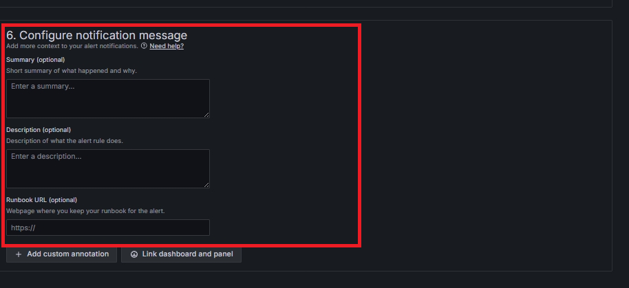 Configure Notification Message